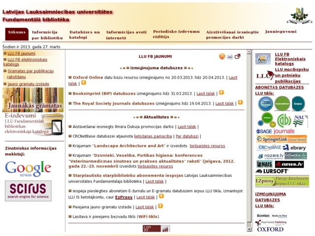 Latvijas Lauksaimniecības universitāte, fundamentālā bibliotēka, 